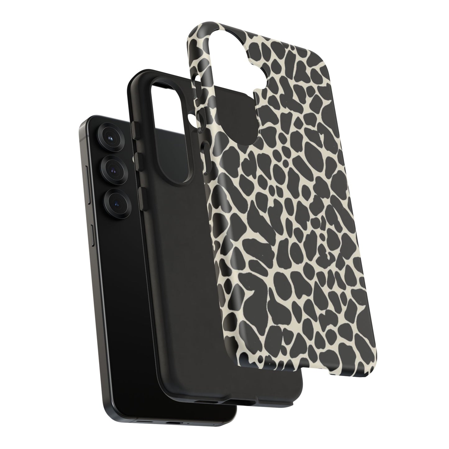 Black and White Cowhide Phone Case — Protective Tough Case