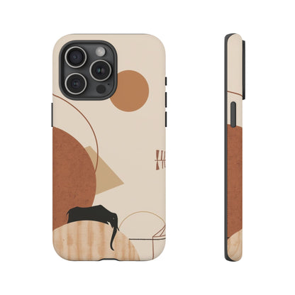 Abstract Earth Tones Phone Case — Minimal Geometric Design