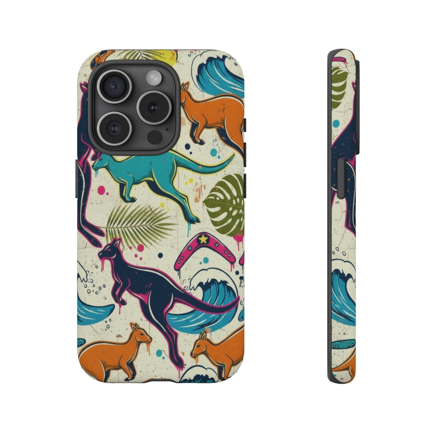 Tough Cases — Colorful Surfing Kangaroo Phone Case
