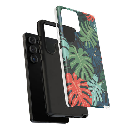 Tropical Monstera Phone Case — Colorful Leaf Protective Tough Case