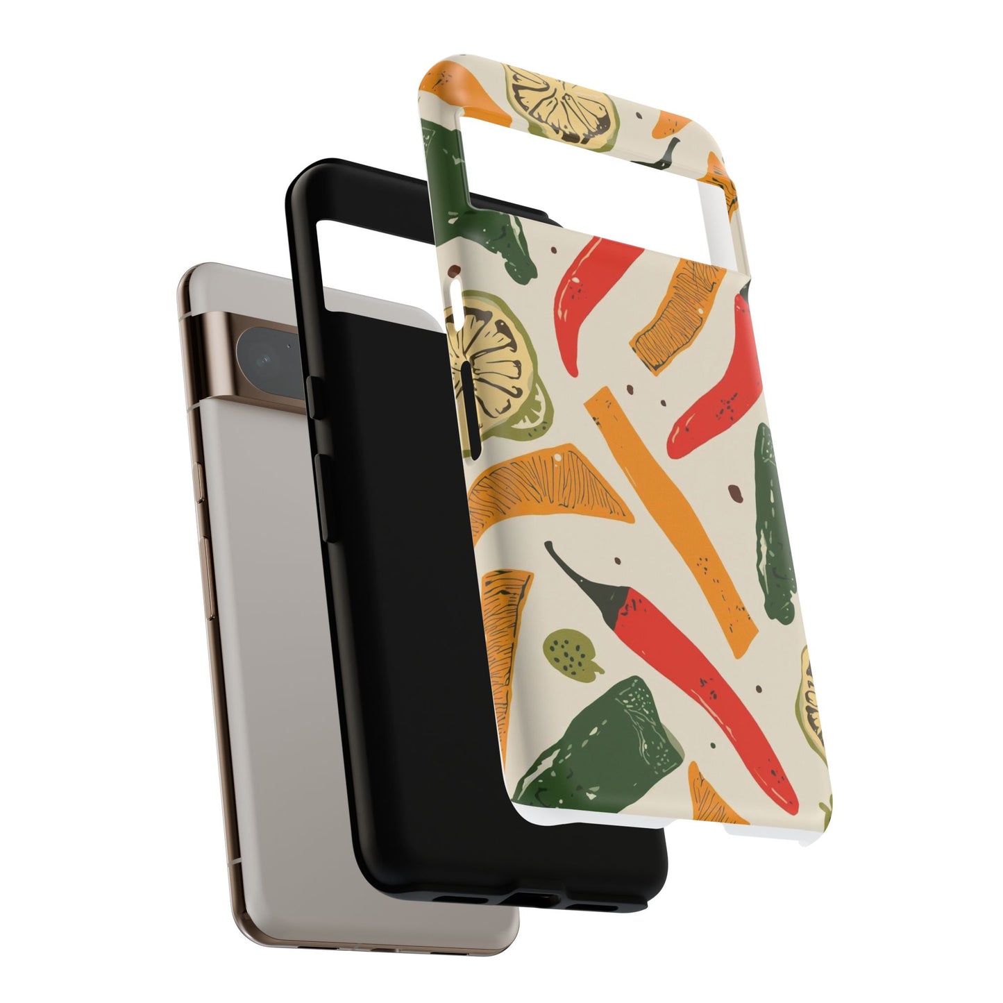 Spicy Peppers Phone Case – Colorful Chili, Lime & Citrus Pattern