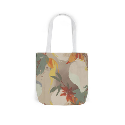 Floral Abstract Canvas Tote — Earth Tones Everyday Bag