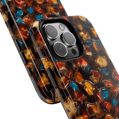 Phone Case - Amber Tortoiseshell Mosaic Protective Cover