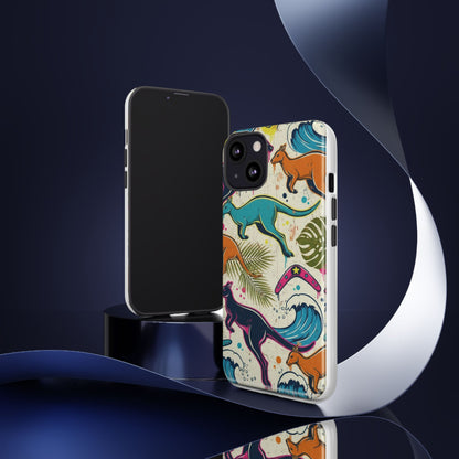 Tough Cases — Colorful Surfing Kangaroo Phone Case