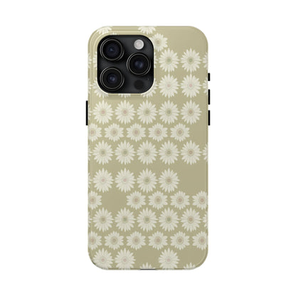 Daisy Pattern Tough Phone Case — Protective Floral iPhone Cover