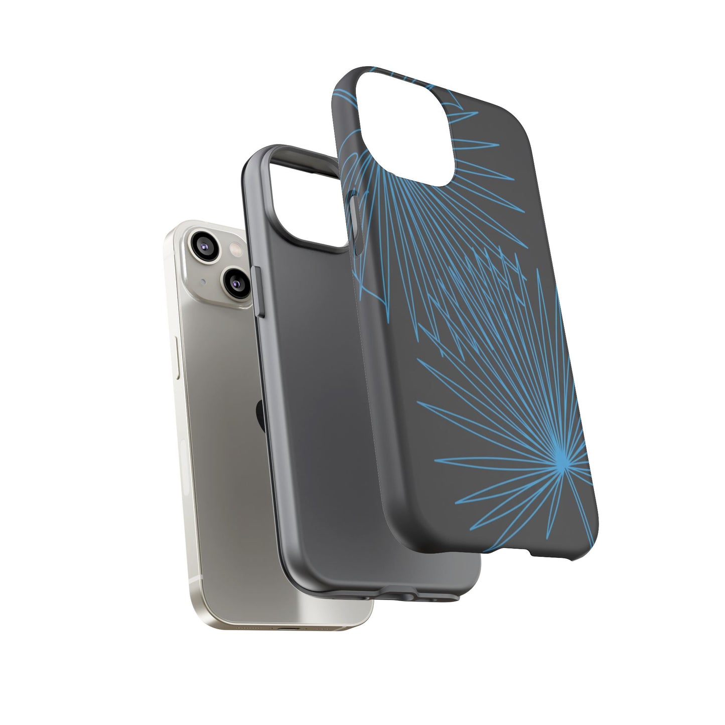 Blue Dandelion Burst Tough Phone Case — Protective Floral iPhone Cover
