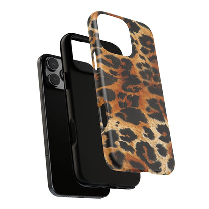 Leopard Print Tough Phone Case – Rugged Protective iPhone Cover