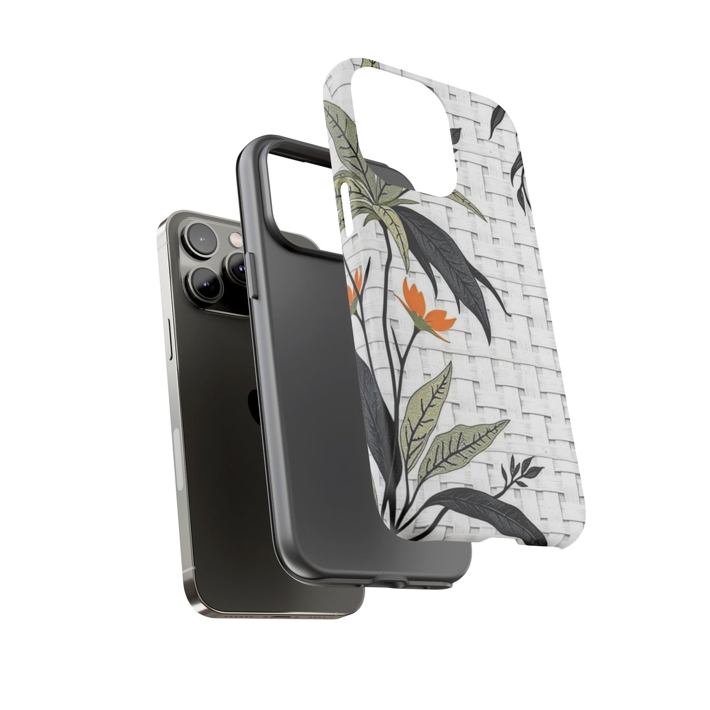 Floral Woven Tough Phone Case — Protective Botanical iPhone Cover