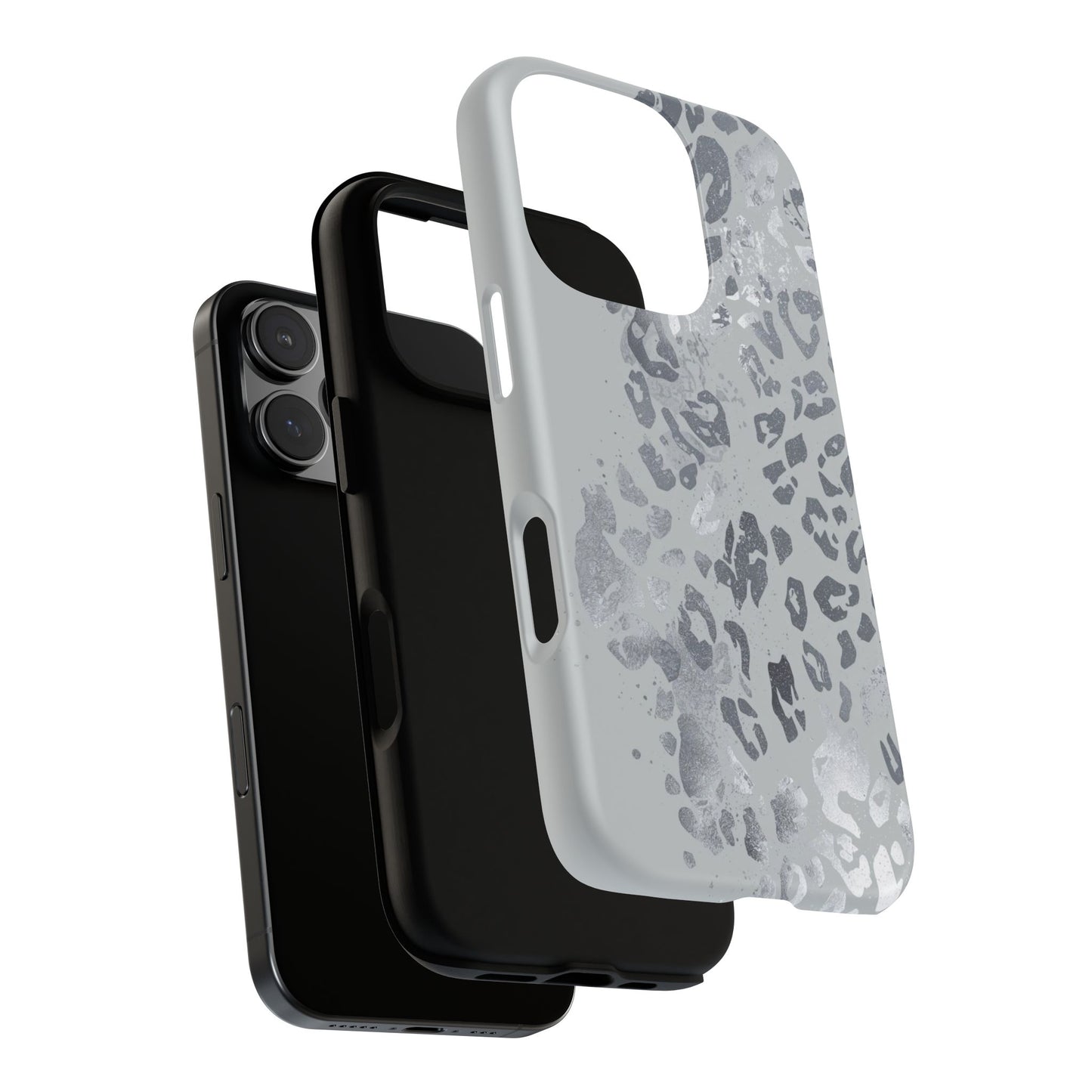 Gray Leopard Print Tough Phone Case