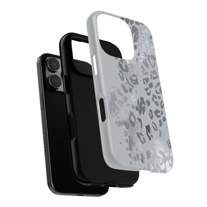 Gray Leopard Print Tough Phone Case