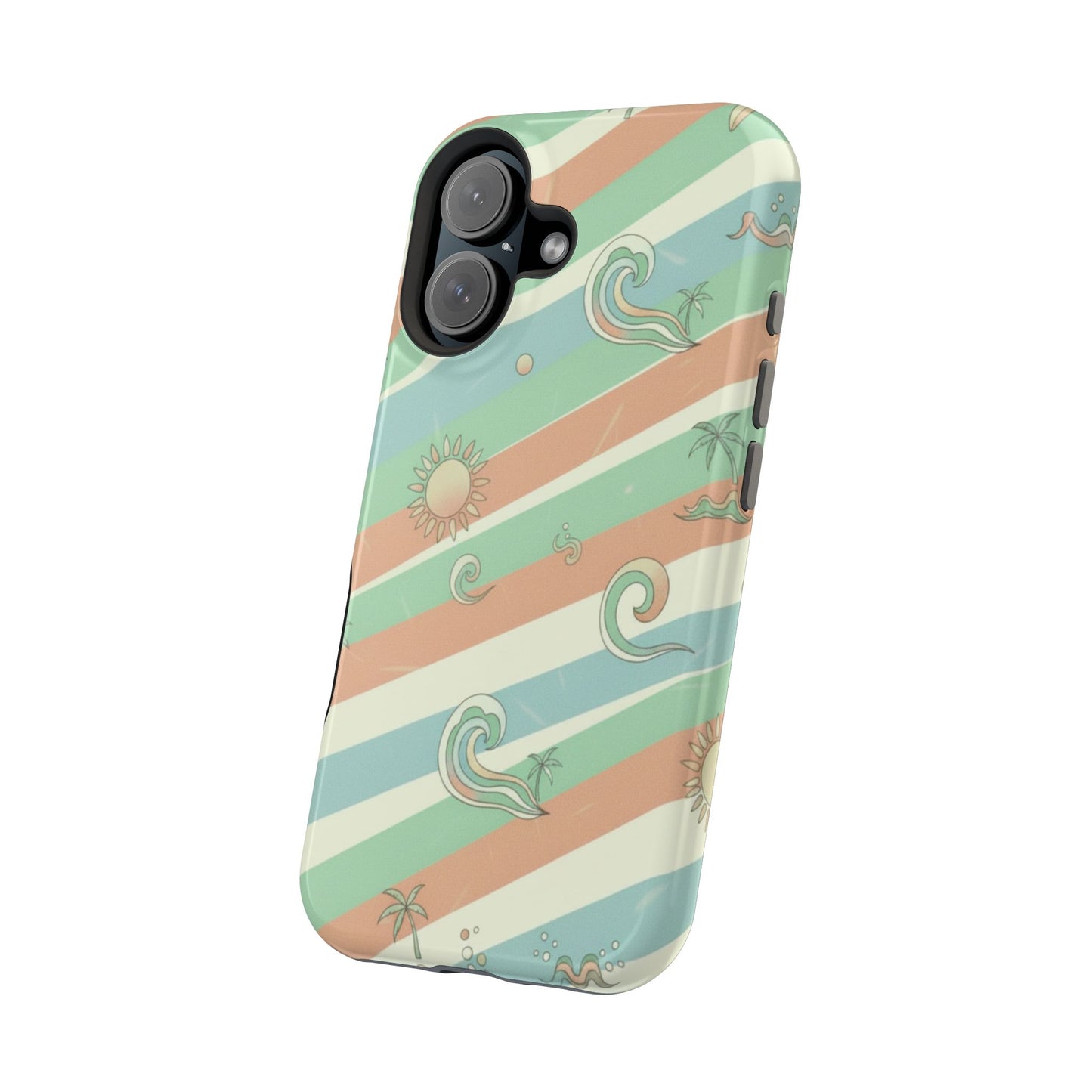 Magnetic Impact-Resistant Phone Case — Retro Surf Stripes