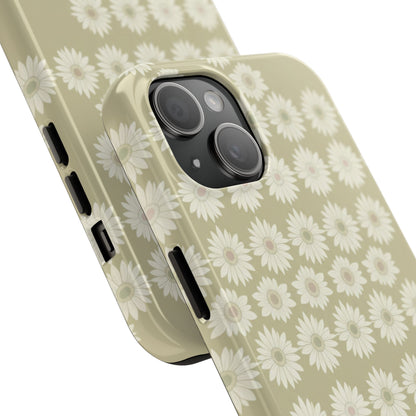 Daisy Pattern Tough Phone Case — Protective Floral iPhone Cover