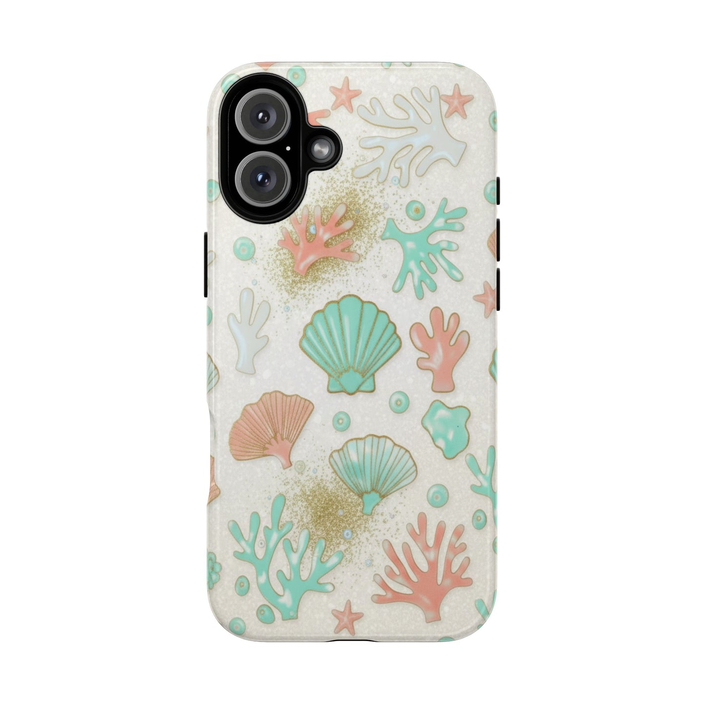 Seashell Coral Phone Case — Pastel Beach Shells Protective Tough Case