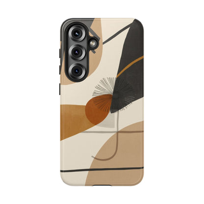 Abstract Earth Tone Phone Case — Mid-Century Minimalist Tough Case