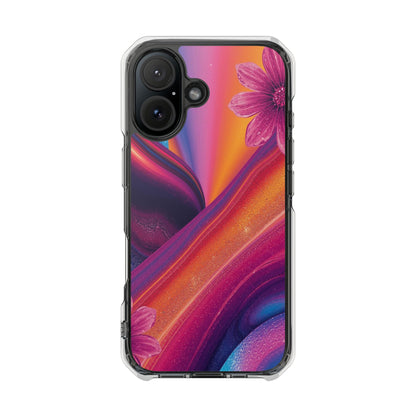 Clear Magnetic Impact Phone Case — Colorful Floral Design