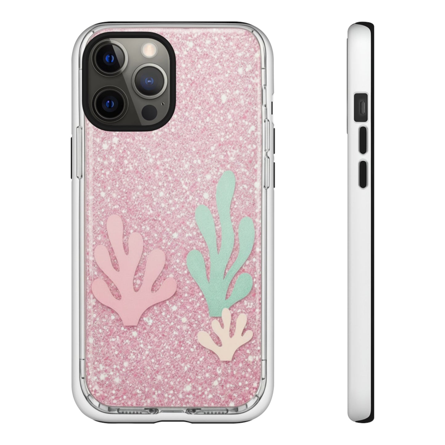 Pink Glitter Seaweed Tough Case - Sparkle Protective Phone Cover