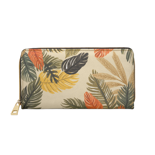 Women's Autumn Wallet - Botanical Zipper Wallet
