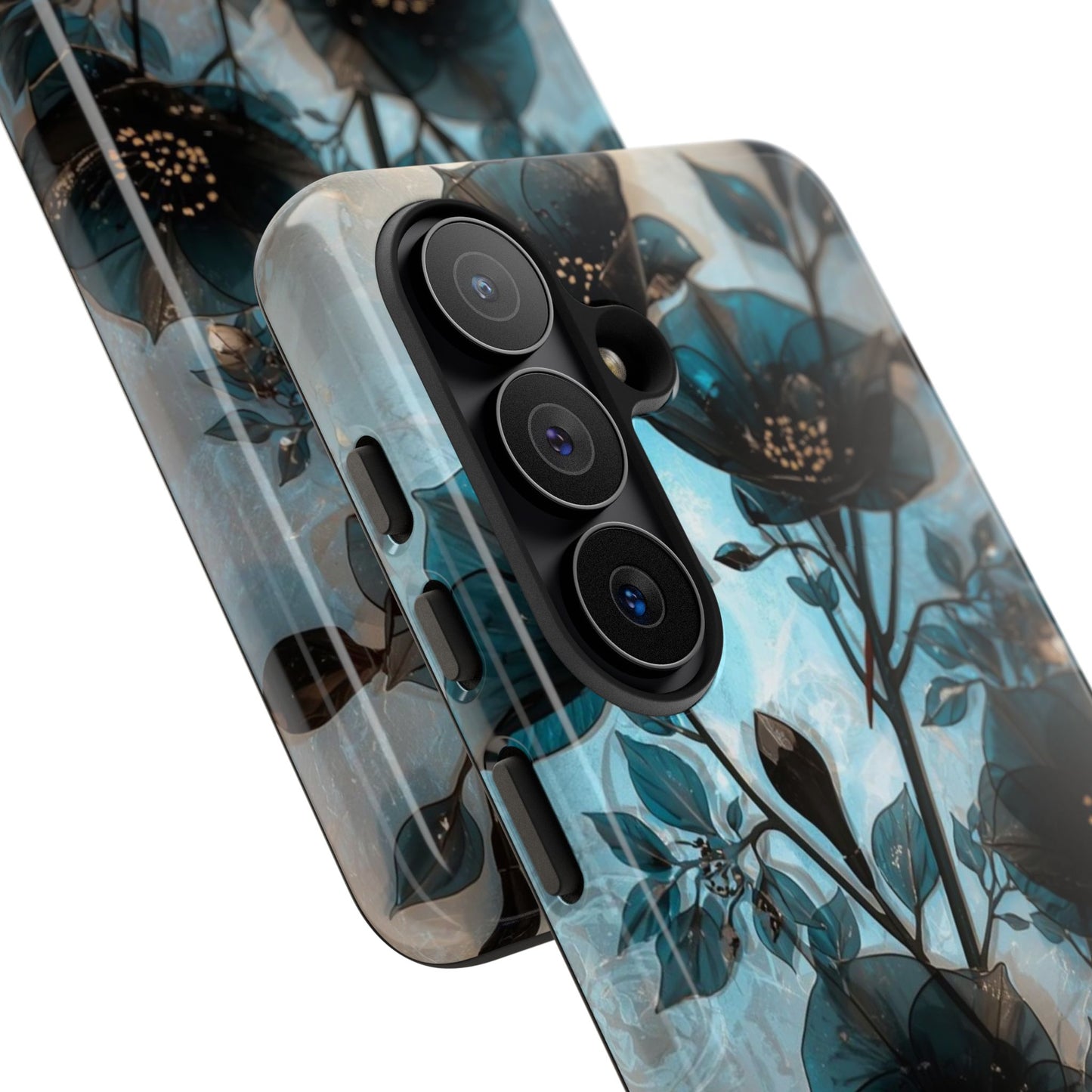 Floral Nightfall Phone Case — Moody Blue Botanical Tough Case