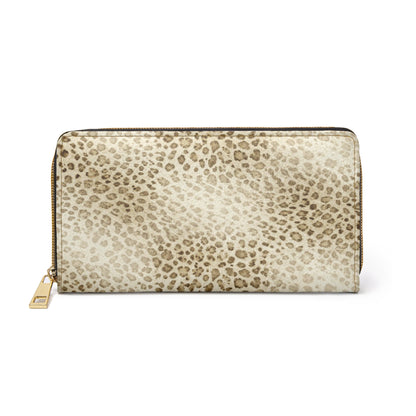 Leopard Print Zipper Wallet — Chic Animal-Print Women's Wallet with Gold Zip