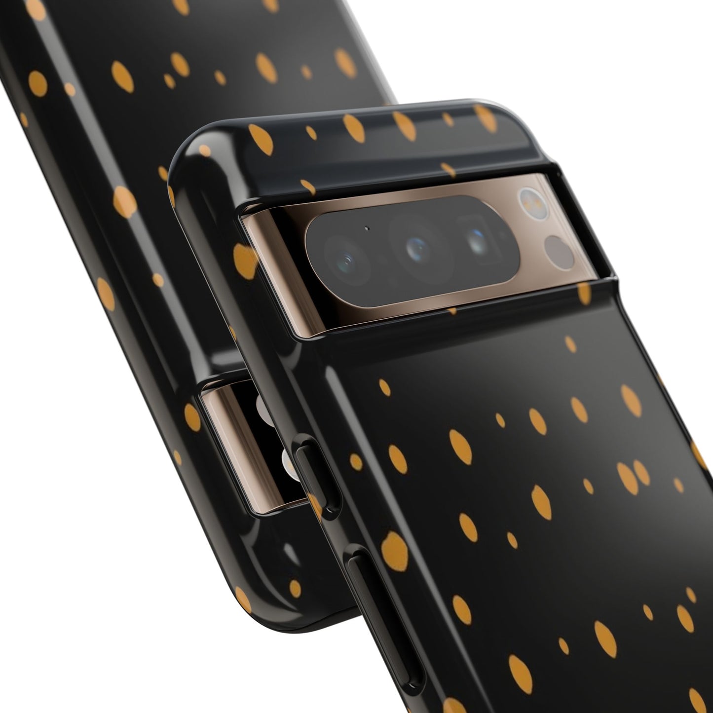 Black & Gold Dot Tough Phone Case — Protective Sparkle Pattern