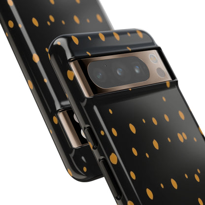 Black & Gold Dot Tough Phone Case — Protective Sparkle Pattern