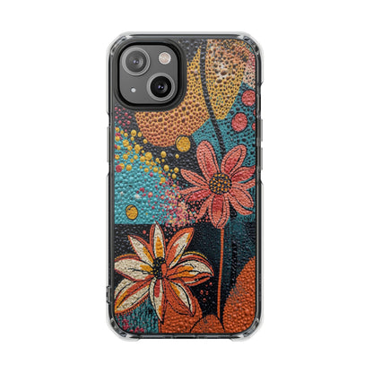 Clear Magnetic Phone Case — Colorful Floral Impact Protection
