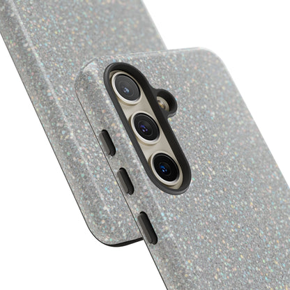 Glitter Silver Tough Phone Case — Sparkling Protective Phone Case