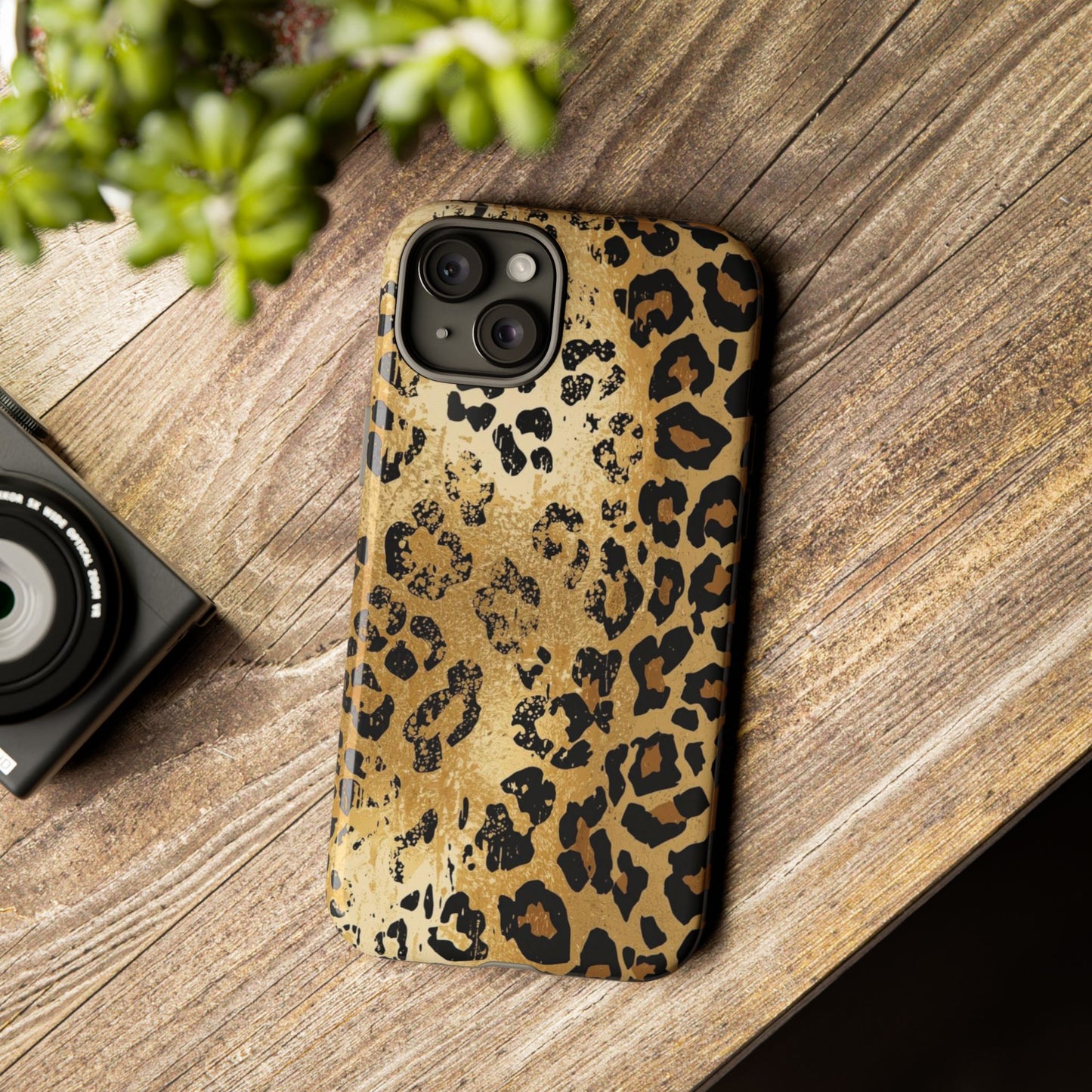 Leopard Print Tough Phone Case — Durable Protective iPhone Cover