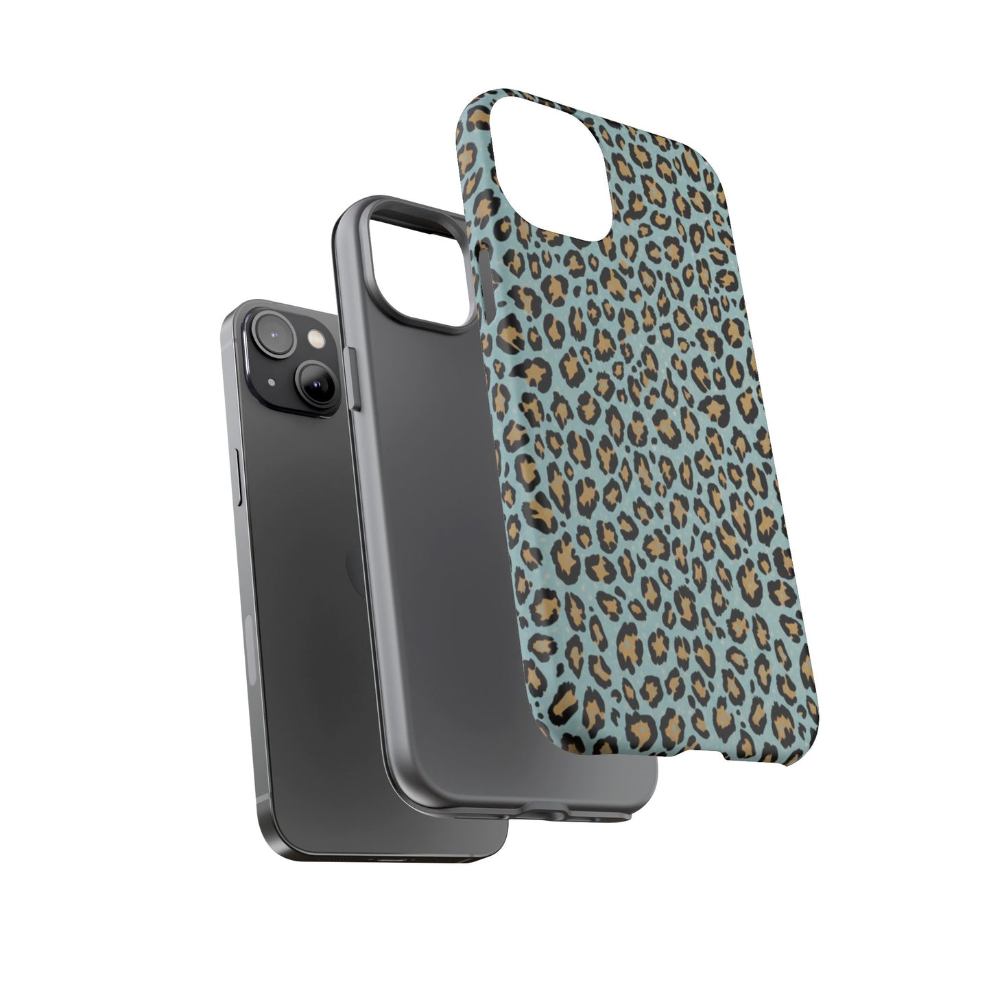 Leopard Print Tough Phone Case - Blue Cheetah Protective Cover