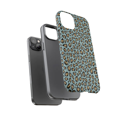 Leopard Print Tough Phone Case - Blue Cheetah Protective Cover