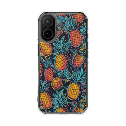 Pineapple Clear Magnetic Impact Phone Case — Tropical Pattern, Protective Clear Cover