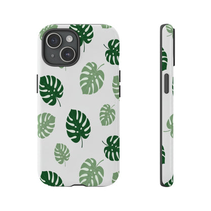 Monstera Leaf Phone Case — Tropical Green Pattern Tough Case