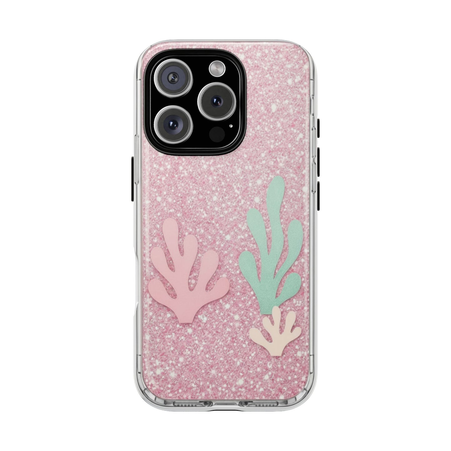 Pink Glitter Seaweed Tough Case - Sparkle Protective Phone Cover