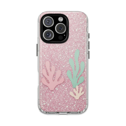 Pink Glitter Seaweed Tough Case - Sparkle Protective Phone Cover