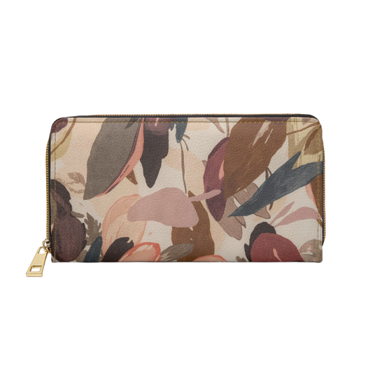 Women's Fall Leaf Wallet - Vegan Earth Toned Wallet
