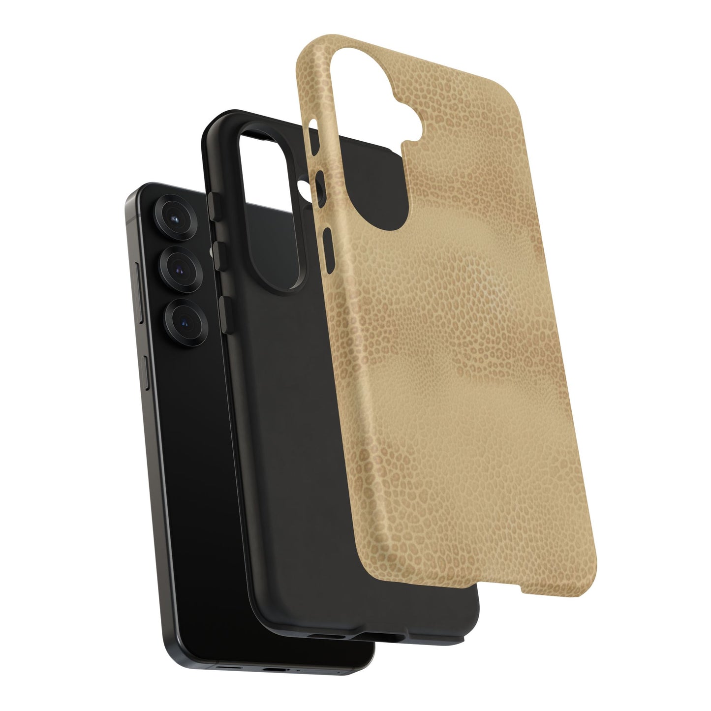 Tan Distressed Leather Texture Phone Case — Rugged Protective iPhone Cover