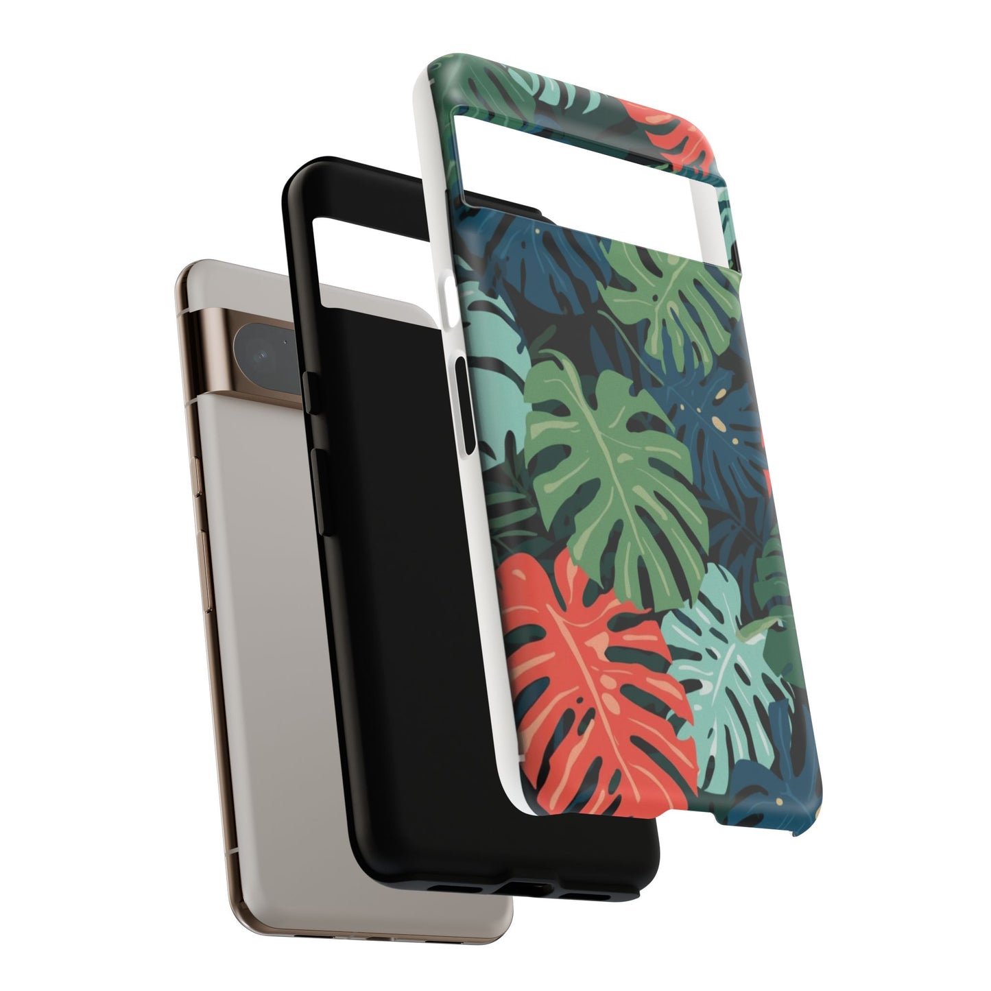Tropical Monstera Phone Case — Colorful Leaf Protective Tough Case