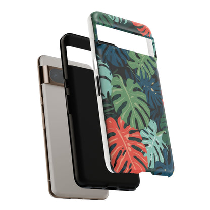 Tropical Monstera Phone Case — Colorful Leaf Protective Tough Case