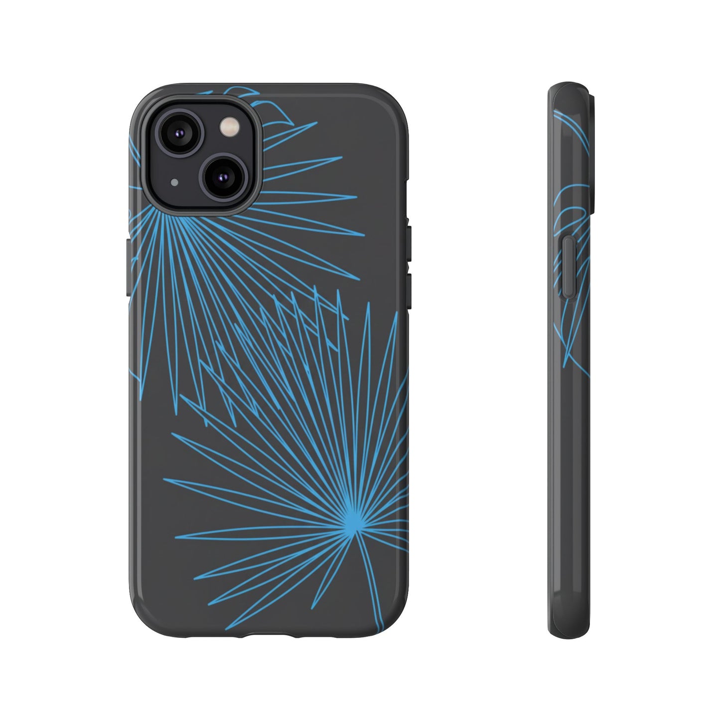 Blue Dandelion Burst Tough Phone Case — Protective Floral iPhone Cover