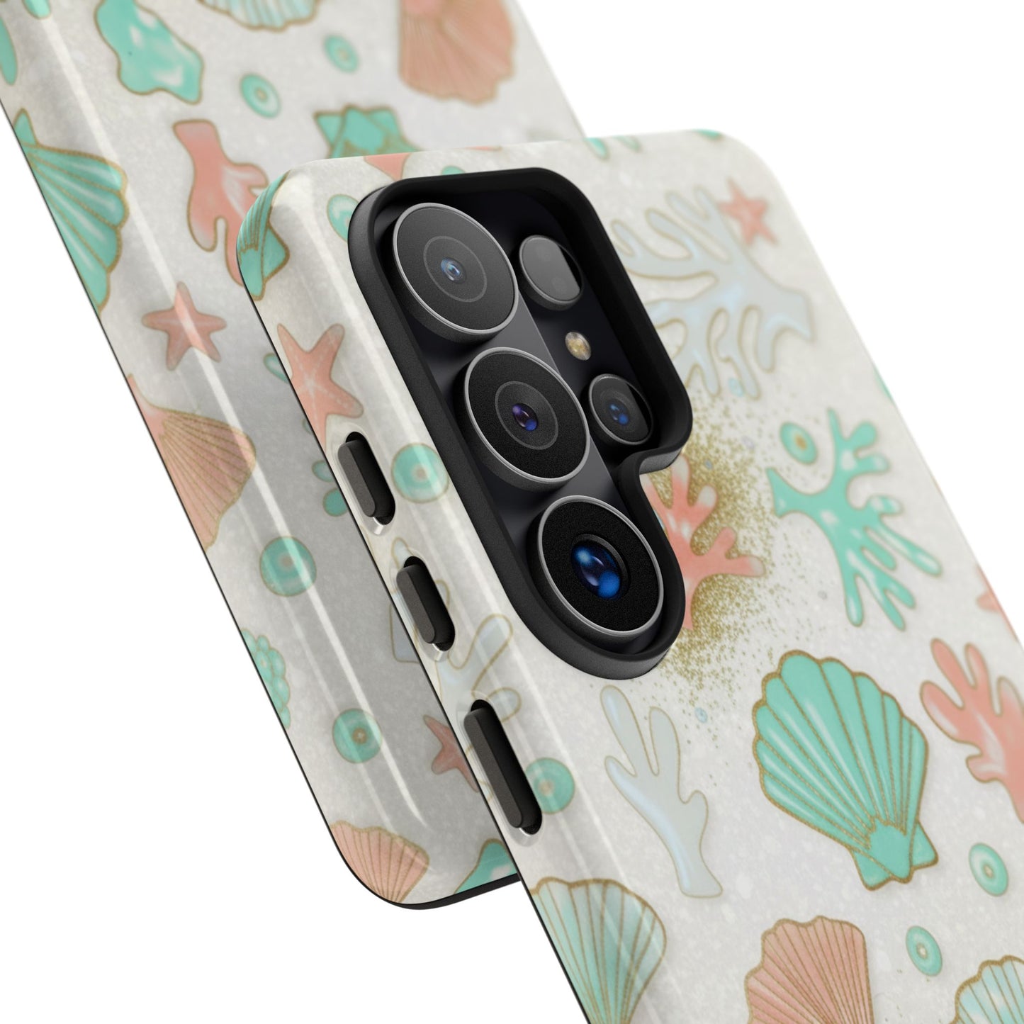 Seashell Coral Phone Case — Pastel Beach Shells Protective Tough Case