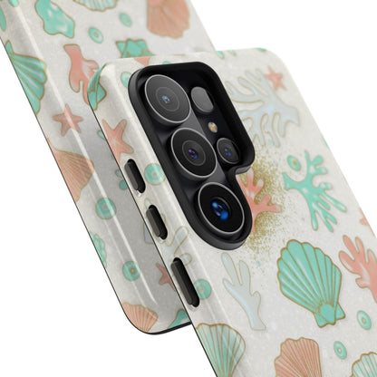 Seashell Coral Phone Case — Pastel Beach Shells Protective Tough Case
