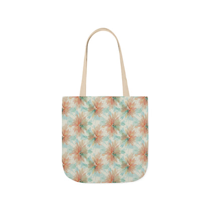 Tie-Dye Floral Canvas Tote Bag — Boho Pastel Market Tote