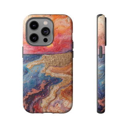 Sunset Coast Phone Case — Colorful Abstract Beach Art Tough Case