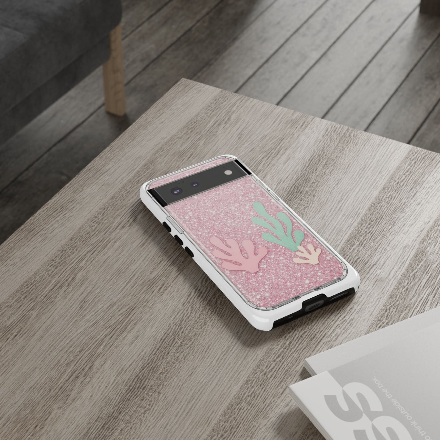 Pink Glitter Seaweed Tough Case - Sparkle Protective Phone Cover