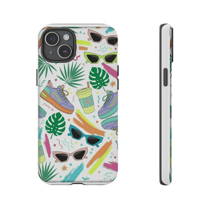 Tough Cases — Colorful Retro Sneakers & Sunglasses Phone Case