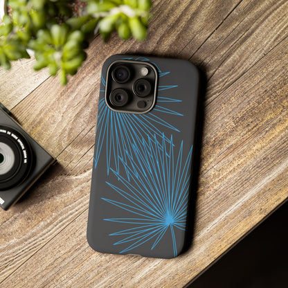 Blue Dandelion Burst Tough Phone Case — Protective Floral iPhone Cover