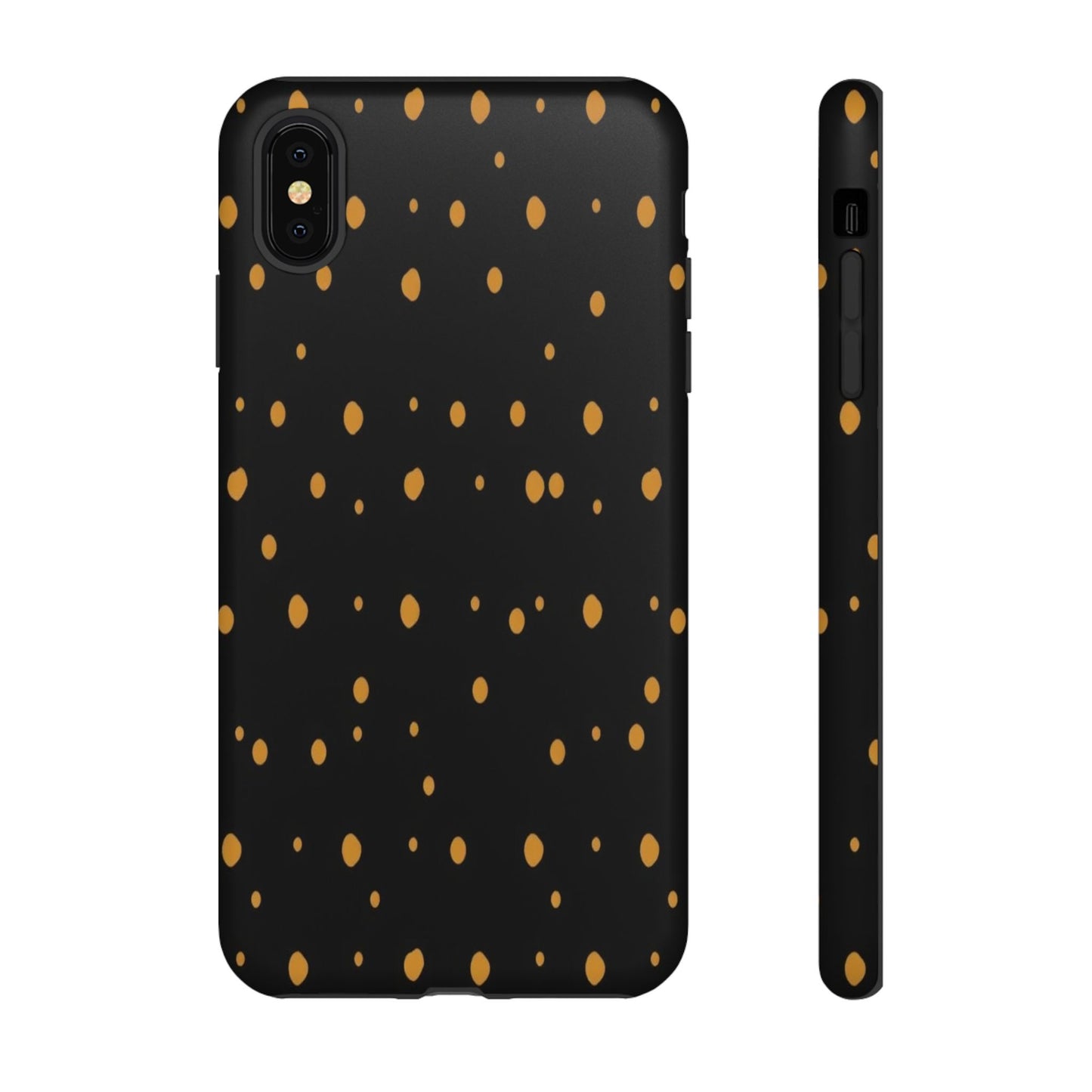 Black & Gold Dot Tough Phone Case — Protective Sparkle Pattern