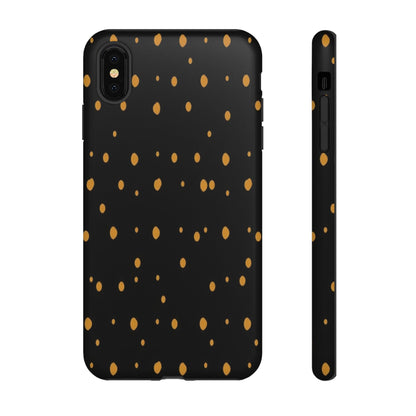 Black & Gold Dot Tough Phone Case — Protective Sparkle Pattern
