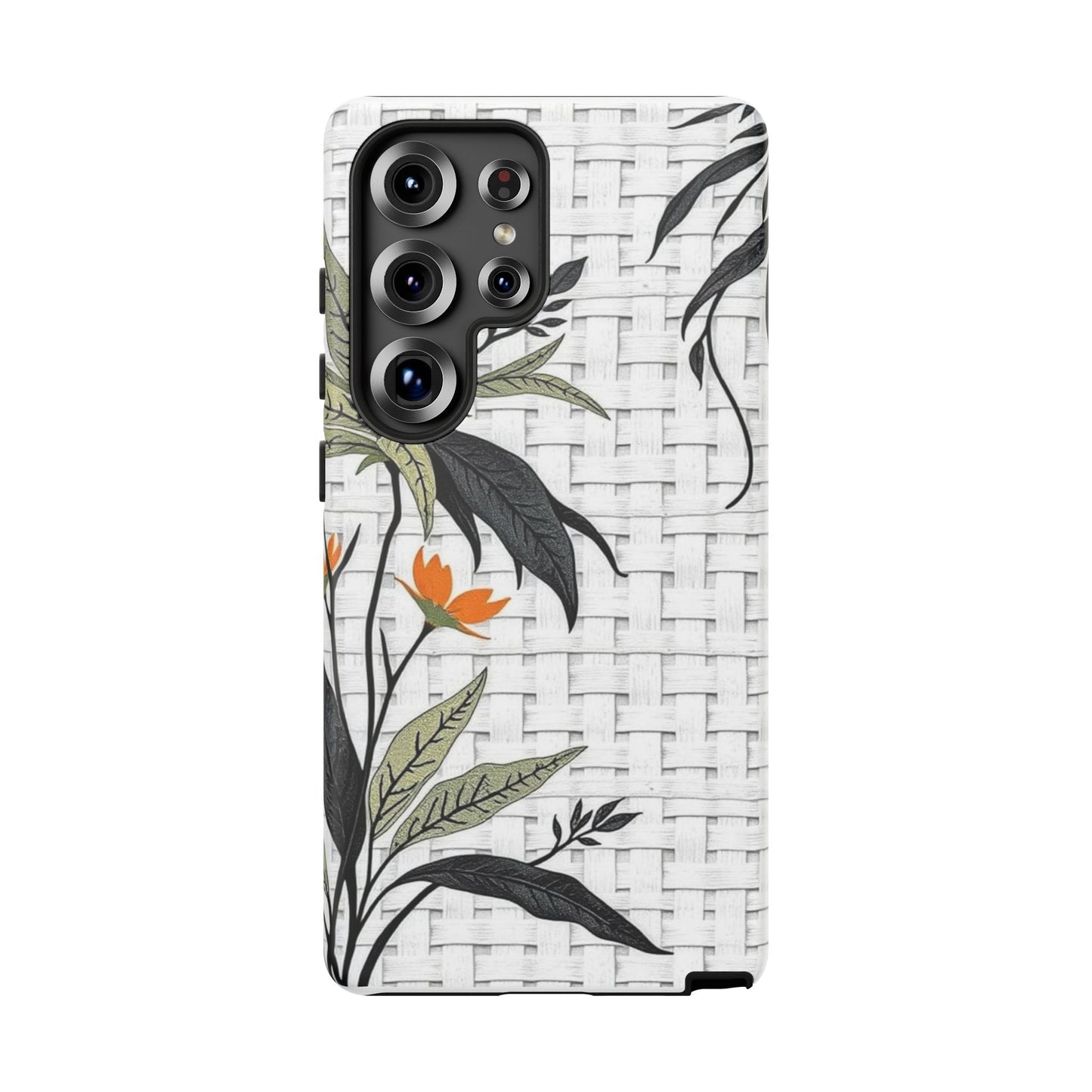 Floral Woven Tough Phone Case — Protective Botanical iPhone Cover