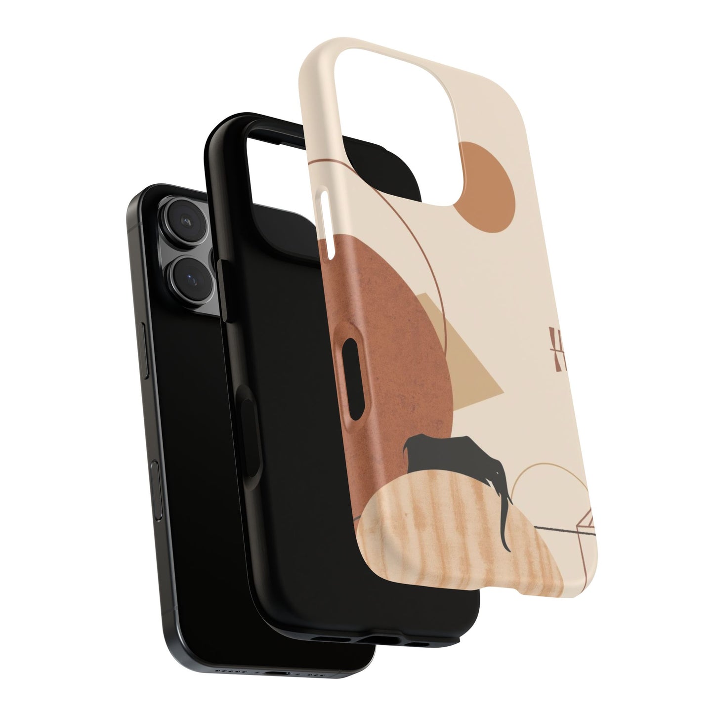 Abstract Earth Tones Phone Case — Minimal Geometric Design